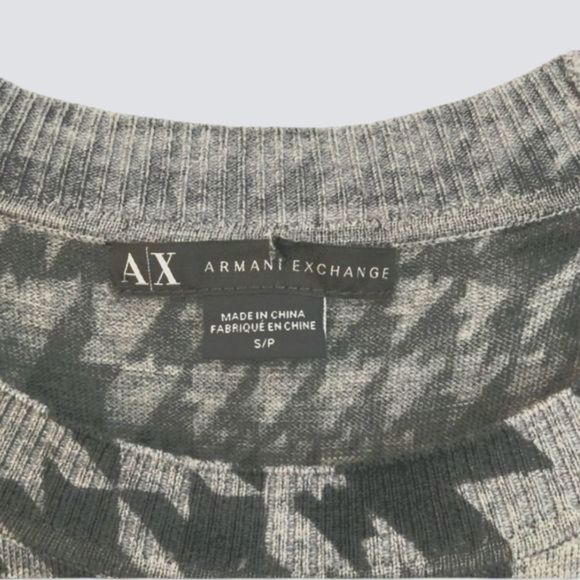 Armani Exchange Black & Gray Houndstooth Cold Shoulder‎ Kint Dress Size Small - Picture 3 of 4